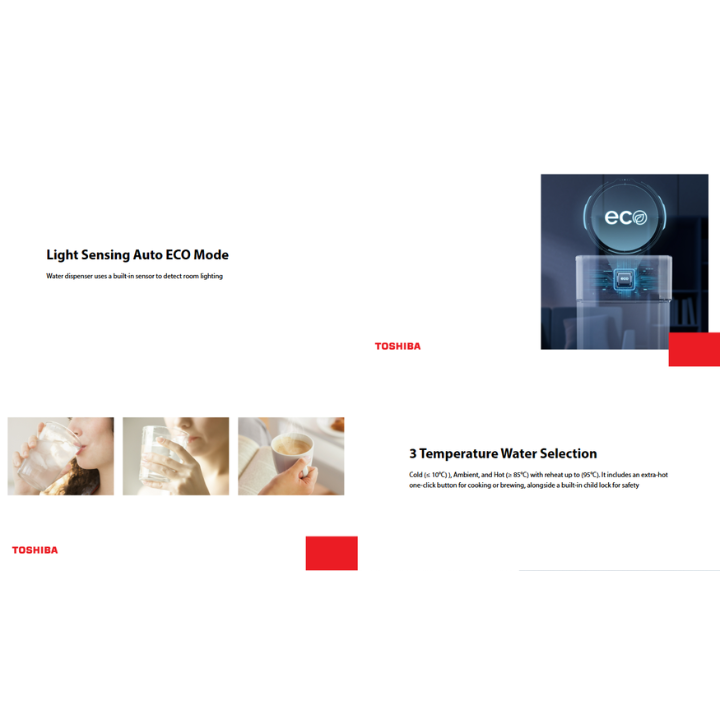 TOSHIBA Origin Pure Countertop Water Purifier TWP-W2255TSG(W) l UV LED Light 3 Temperature