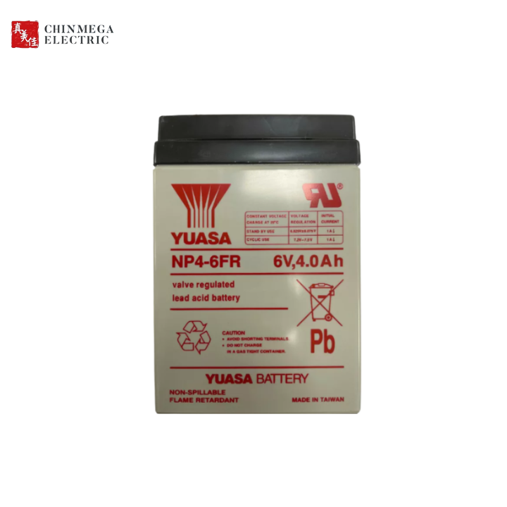 Yuasa NP4.6FR Sealed Lead Acid Battery (6V, 4Ah)