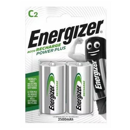 Energizer Power Plus HR20 C/D Size 2500mAh BL2 Rechargeable Battery