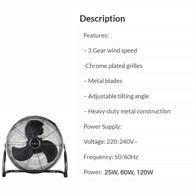 Aerogaz 9"/12"/16" Power Fan AZ-809PF | AZ-812PF | AZ-816PF