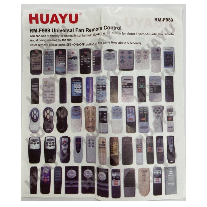 Huayu Universal Fan Remote Control RM-F989