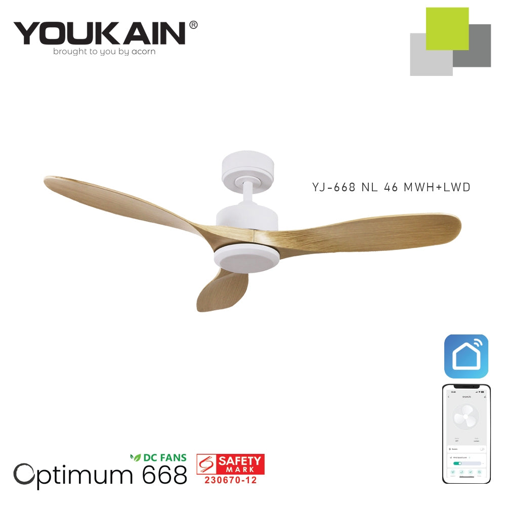 Youkain Optimum YJ-668 Downrod DC Ceiling Fan 36" - 52"