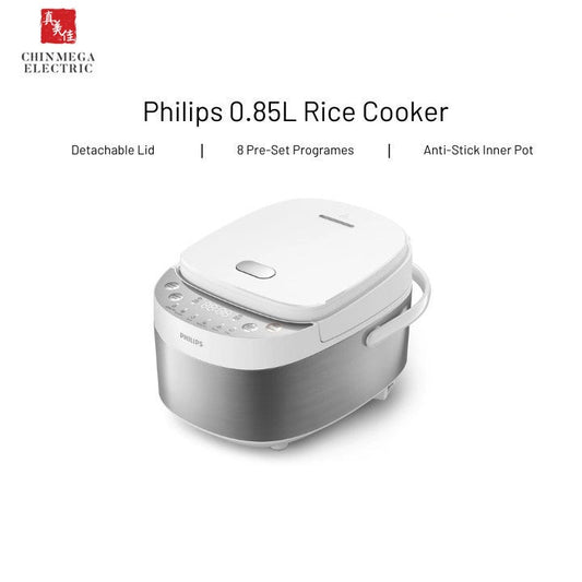 Philips HD3170 Rice Cooker 0.85L | 8 Pre-Set Menu, Non Stick Inner Pot, Removable Lid