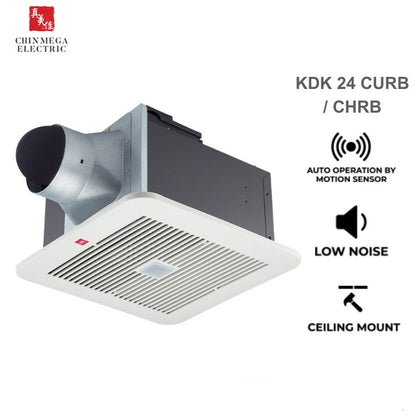 KDK Ceiling Mount Ventilating Fan with Motion Sensor and Timer (24CURA / CURB) / (24CHRA / CHRB)