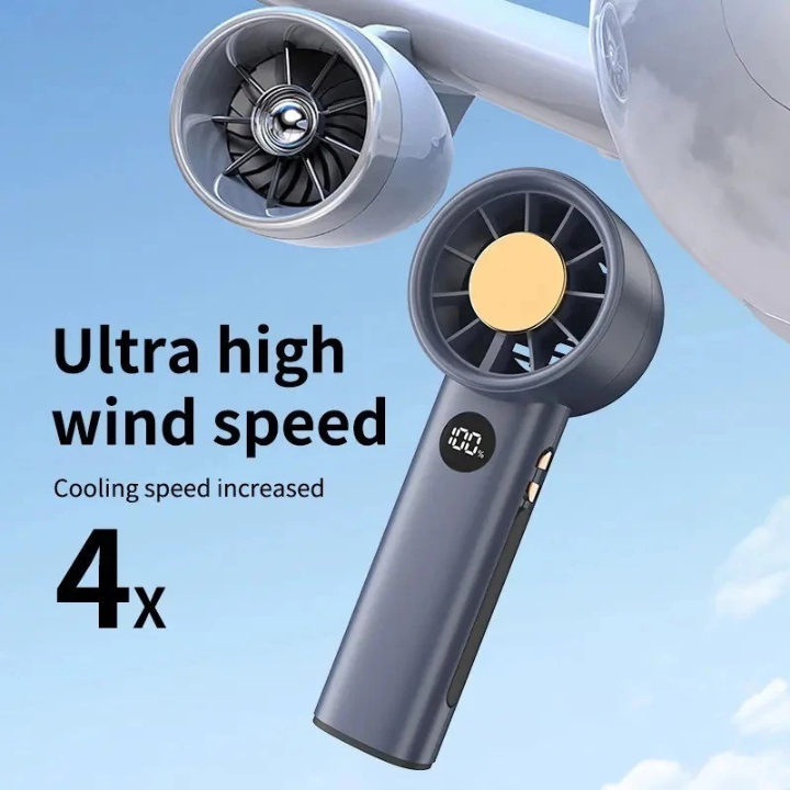 CEPMF005 High Speed Cooling Mini Handheld Fan with LED Display & 100 Adjustable Speed Settings, 3600mAh Battery