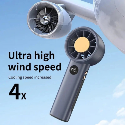 CEPMF005 High Speed Cooling Mini Handheld Fan with LED Display & 100 Adjustable Speed Settings, 3600mAh Battery