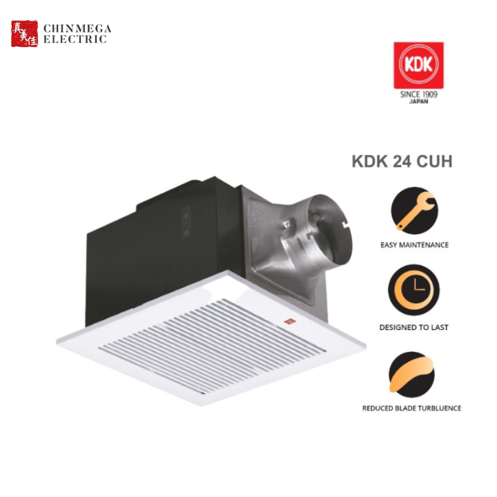 KDK 24cm Ceiling Mounted Ventilating Exhaust Fan 24CUH | Installation Available |