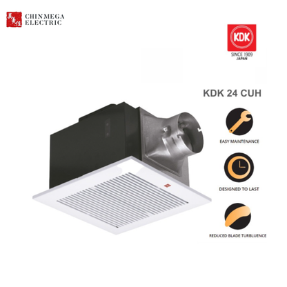 KDK 24cm Ceiling Mounted Ventilating Exhaust Fan 24CUH | Installation Available |