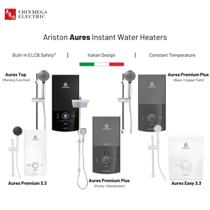 *Installation Available* Ariston Aures Instant Water Heater // Top l Rainshower l Premium+ l Premium l Easy