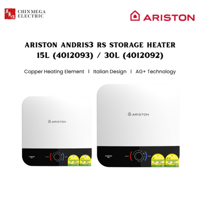 (Installation Available) Ariston Andris3 RS 15L & 30L Storage Water Heater | Local Warranty