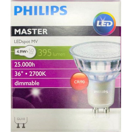 Philips Master LEDspot MV GU10 Dimmable Spotlight 4.9W / 5W