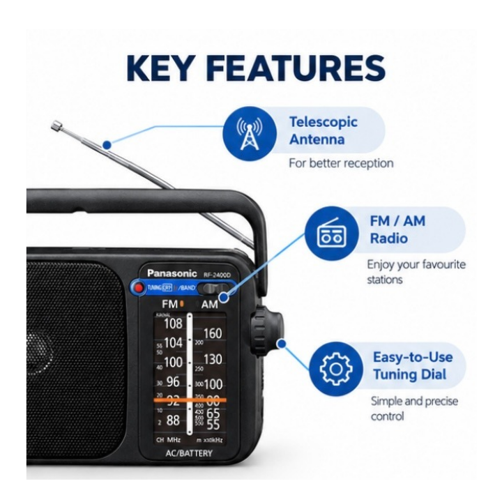 Panasonic RF-2400D Portable AM/FM Radio