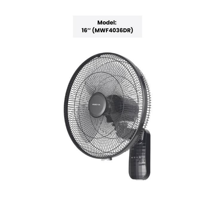 Mistral BLDC Wall Fan with Remote 16" (MWF4036DR) / 18" (MWF1810DR)