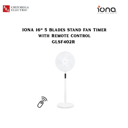 IONA 16" 5 Blades Stand Fan Timer with Remote Control GLSF402R