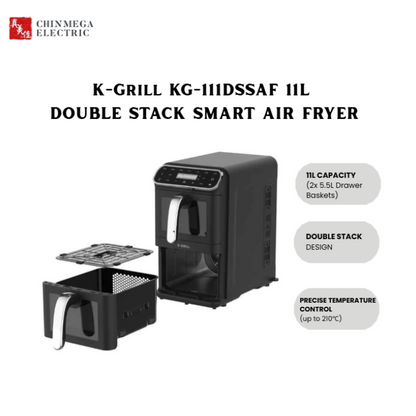 K-GRILL 11L Double Stack Smart Air Fryer KG-111DSSAF