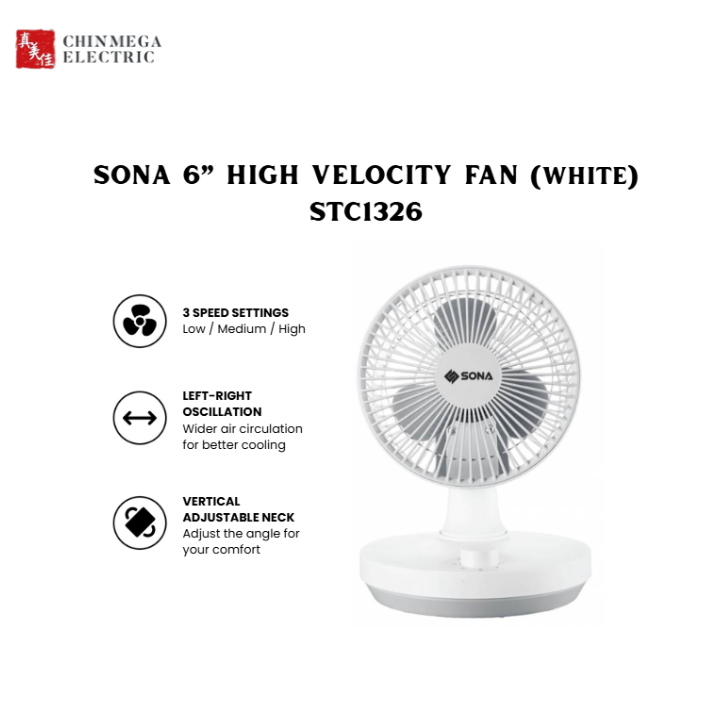 SONA 6” High Velocity Fan STC 1326