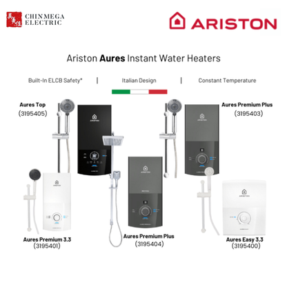 *Installation Available* Ariston Aures Instant Water Heater // Top l Rainshower l Premium+ l Premium l Easy