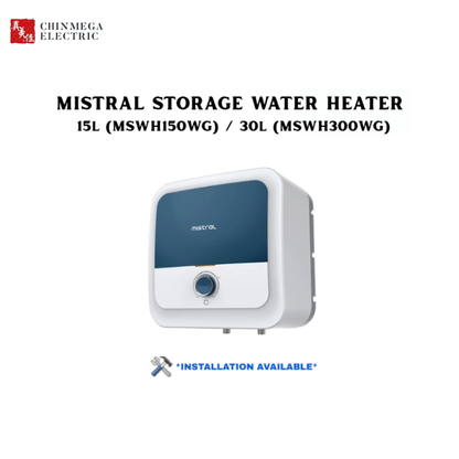 *Installation Available* Mistral 15L / 30L Storage Water Heater (MSWH150WG / MSWH300WG)
