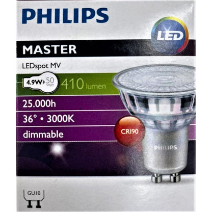 Philips Master LEDspot MV GU10 Dimmable Spotlight 4.9W / 5W