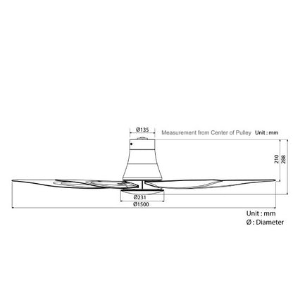 KDK 60" DC Motor Ceiling Fan T60AW