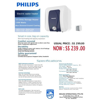 Philips AWH1121H / AWH1122H Storage Water Heater 15L / 25L