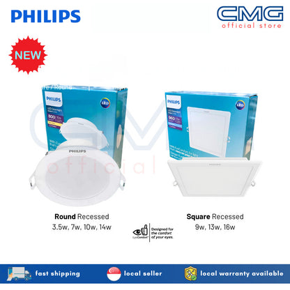 Philips Eridani LED Recessed Downlight | Round 3.5w/7w/10w/14w | Square 9w/13w/16w