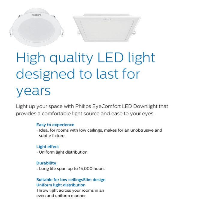 Philips Eridani LED Recessed Downlight | Round 3.5w/7w/10w/14w | Square 9w/13w/16w