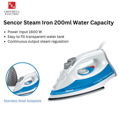 Sencor 1600W Steam Iron | SSI 2027BL