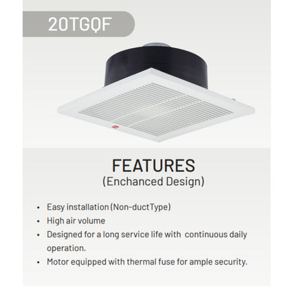 KDK 20cm Ceiling Mounted Ventilating Exhaust Fan 20TGQF
