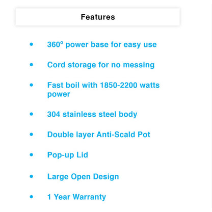 Midea 1.7L Stainless Steel Electric Kettle | MK-1703M