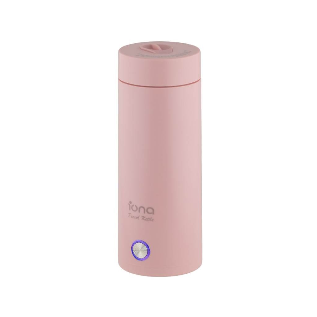 IONA 400ml Portable Electric Stainless Steel Travel Kettle - GLTK380 (White/ Pink)