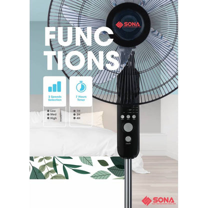 Sona 18” Remote Stand Fan SFS 1176 Remote Controlled Standing Fan (8 Years Warranty on Motor)