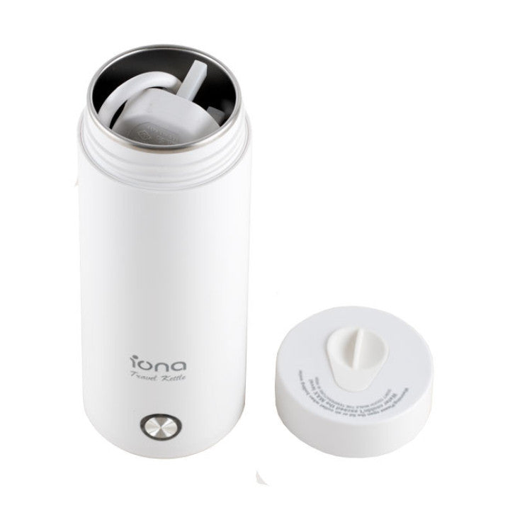 IONA 400ml Portable Electric Stainless Steel Travel Kettle - GLTK380 (White/ Pink)