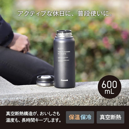 Peacock 600ml Thermal Stainless-Steel Bottle (Smoky Blue / Orange) | AMZ-61 D