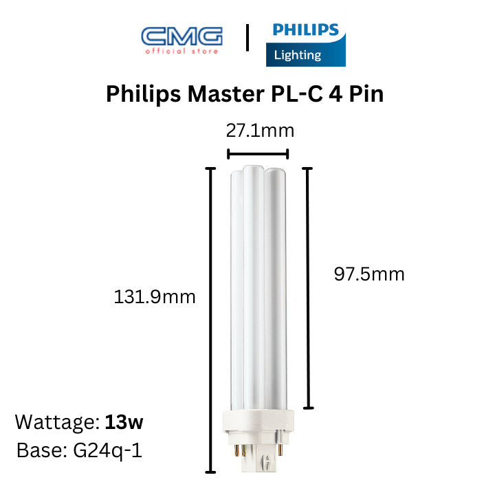 Philips Master PLC 4-Pin G24q Lamp 13W / 18W / 26W