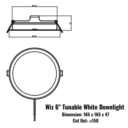 WiZ 5" 12.5W /6" 17W Tunable White Smart Downlight