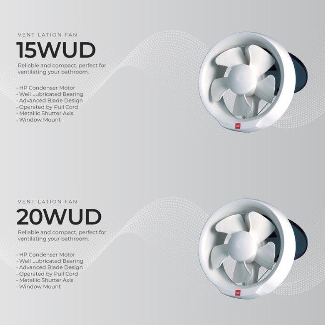 KDK 15cm 20cm Window Mounted Ventilating Fan 15WUD / 20WUD