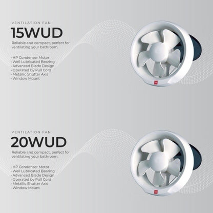 KDK 15cm 20cm Window Mounted Ventilating Fan 15WUD / 20WUD