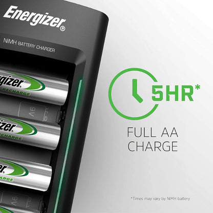 Energizer Accu Recharge Universal Charger (No Cell) For AA/AAA/C/D/9V Rechargeable Batteries