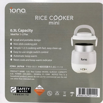 Iona 0.3L Mini Rice Cooker GLRC031