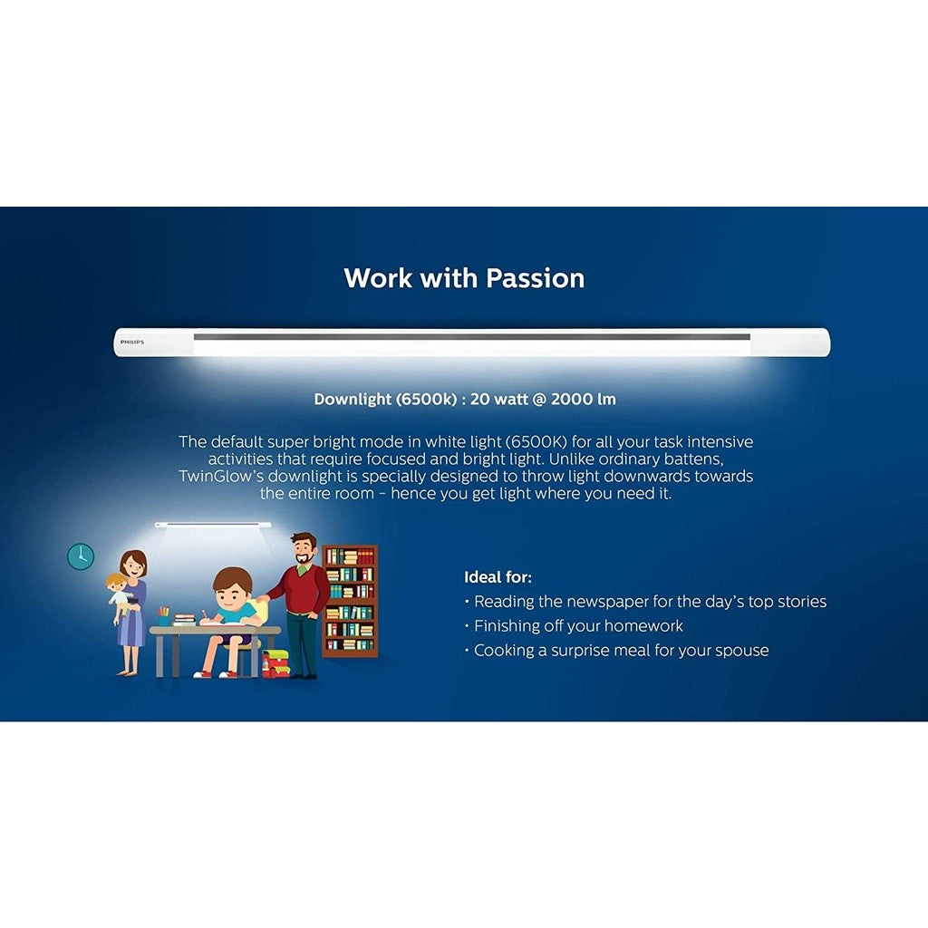 Philips Twin Glow LB0620 20W LED Up-Down Batten Tubelight