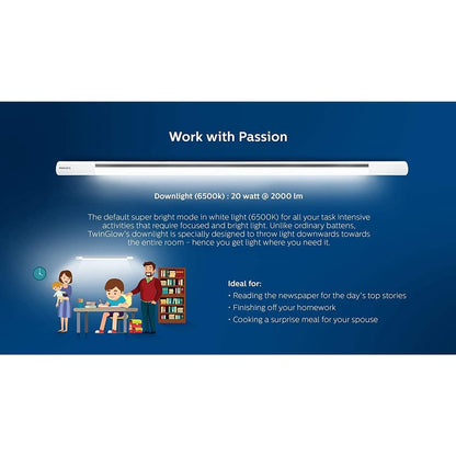 Philips Twin Glow LB0620 20W LED Up-Down Batten Tubelight