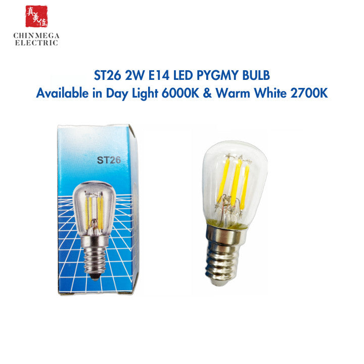 LED Pygmy Bulb 2W ST26 E14 | Warm White 2700K / Day Light 6000K