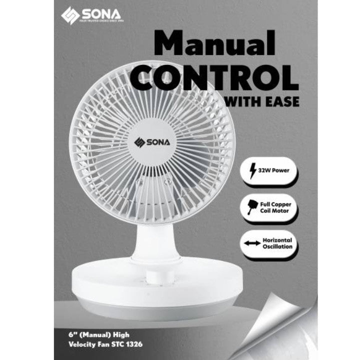 SONA 6” High Velocity Fan STC 1326