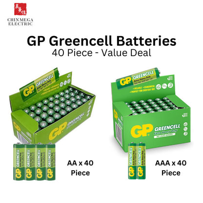 GP AA/AAA Greencell Batteries Carbon Zinc Battery (Value box of 40)