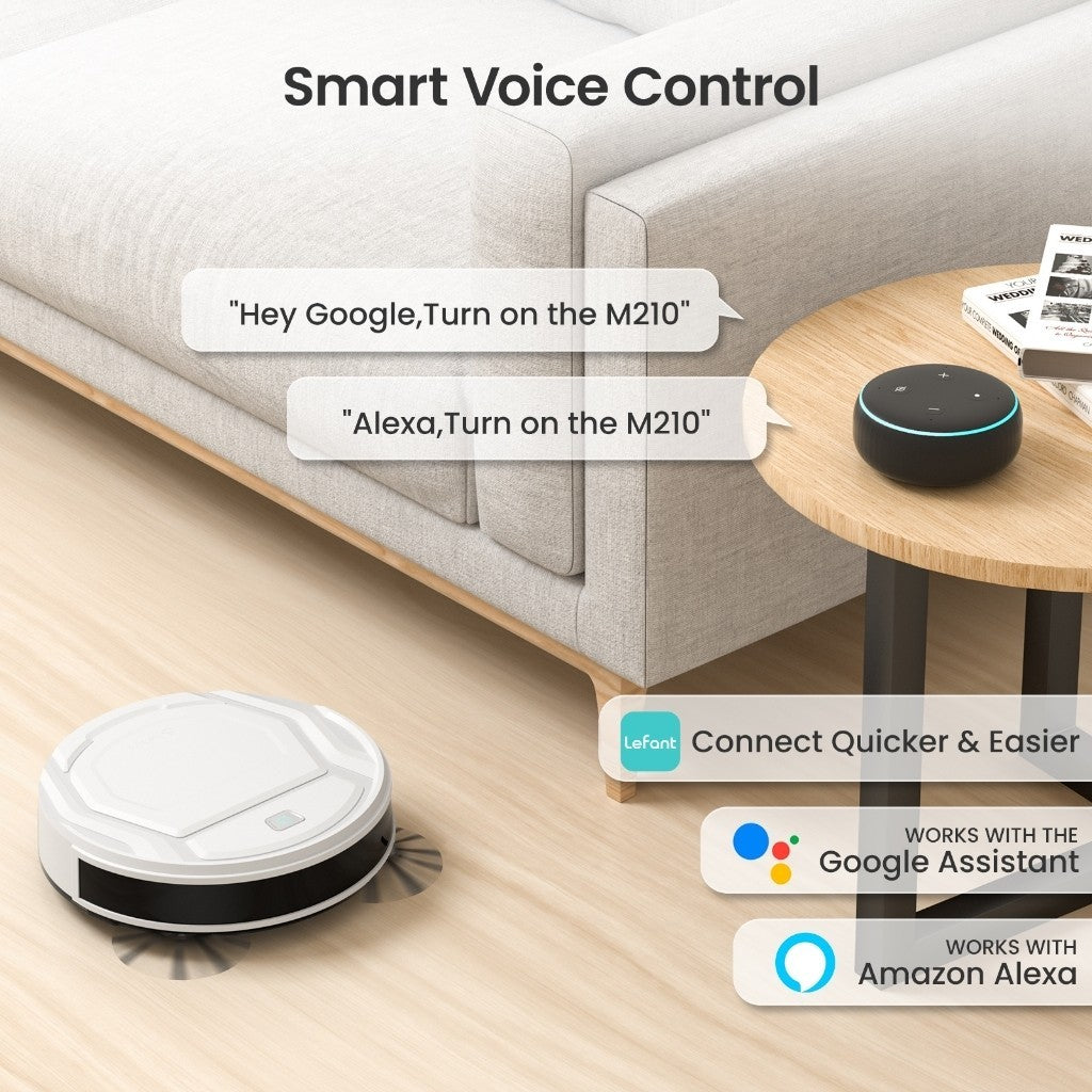 Lefant 4000 Pa M210 Robot Vacuum | Clean 1300sft² in 120 min | Dustbin 500ml