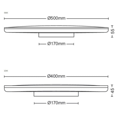 Philips Ozziet CL570 Ceiling Light 22W / 36W, 2700K / 4000K