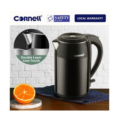 Cornell 1.8L Cool Touch Double Wall Kettle CJK-P182SSB (Black) / CJK-P188SSB (Wine Red)