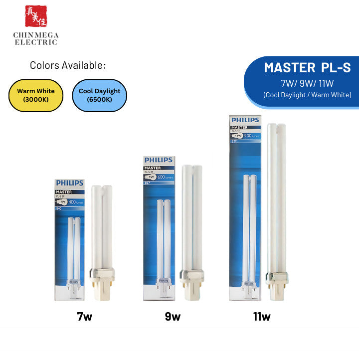 Philips Master PLS (7W / 9W / 11W) 2 Pin G23 Base | 827 Warm White, 865 Cool Daylight