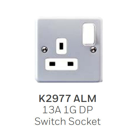 MK Metalclad K-Series 13A Metal Socket 1 / 2 Gang with Box